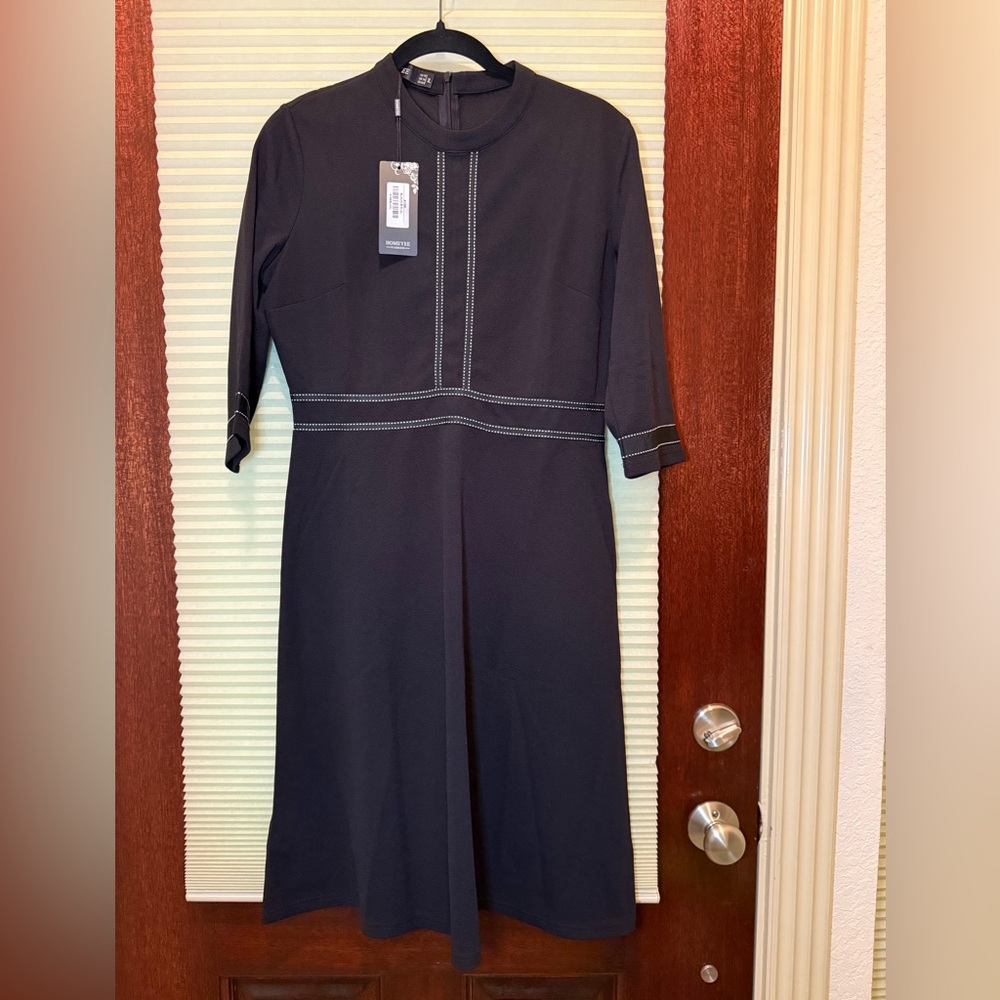 NWT Elegant Black Dress 3/4 Sleeves Size XL